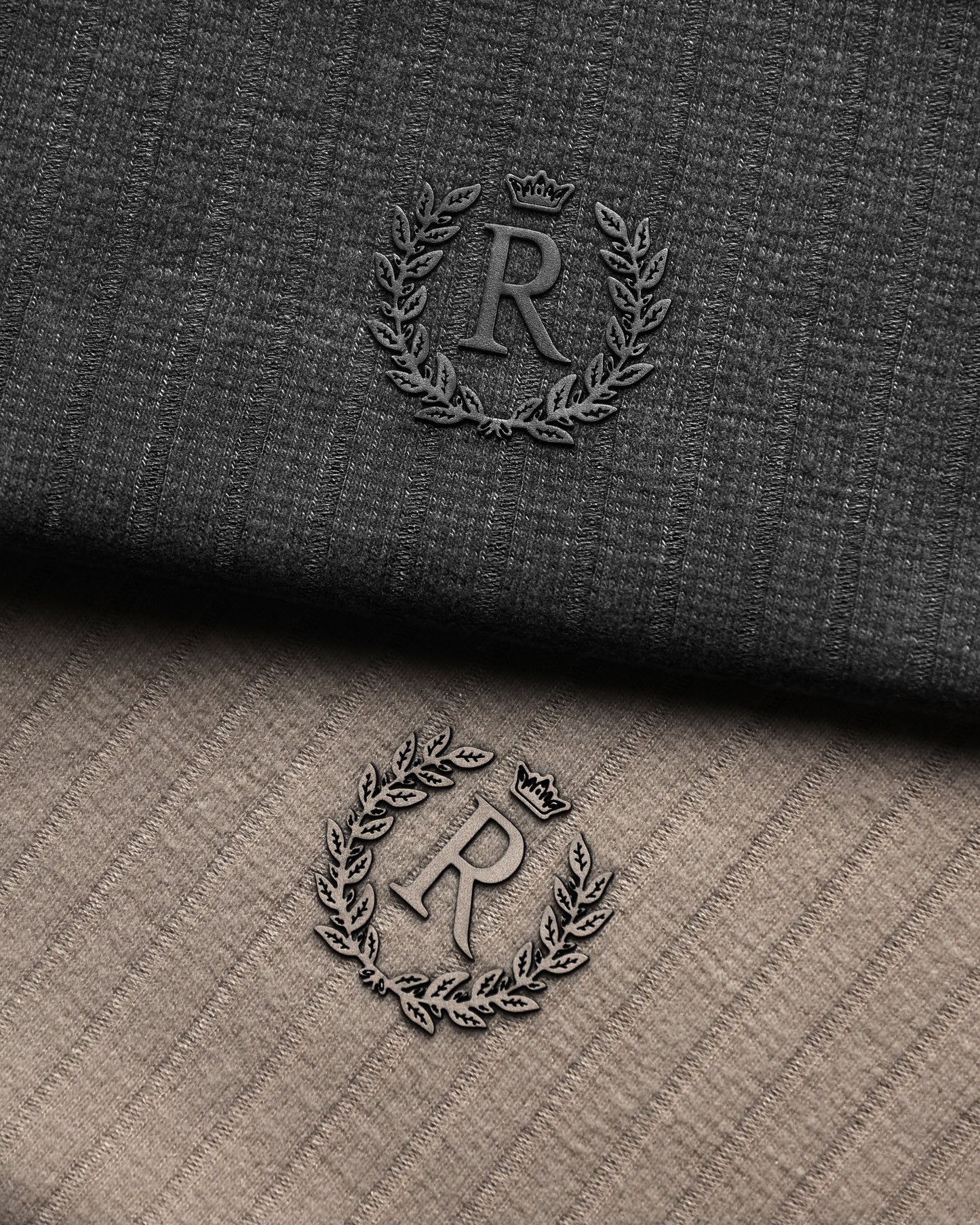 RUCAS TAILOR “Textured Long Sleeve” Polo Shirt - Dark Grey